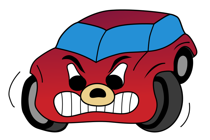 Comic Red Angry Car