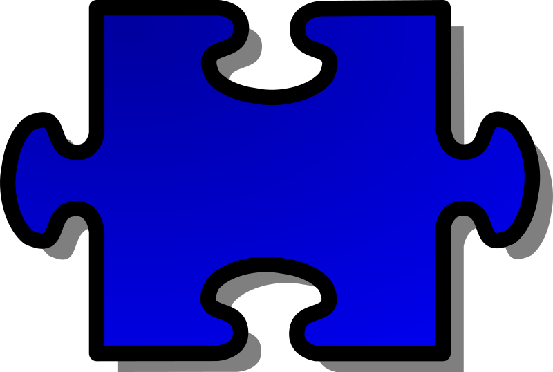 Blue Jigsaw piece 02