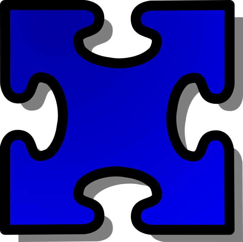 Blue Jigsaw piece 03