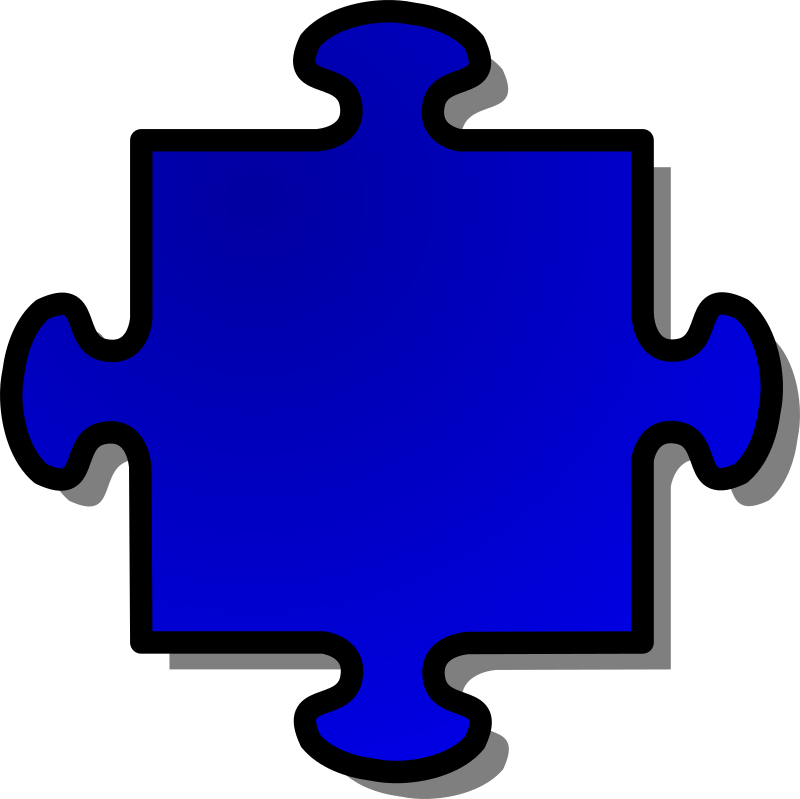 Blue Jigsaw piece 04