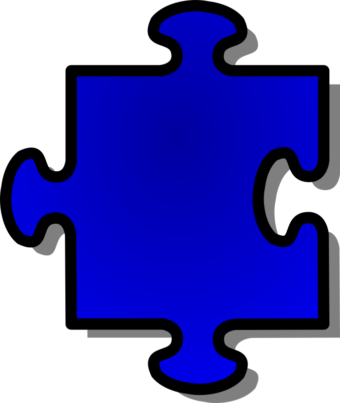 Blue Jigsaw piece 07