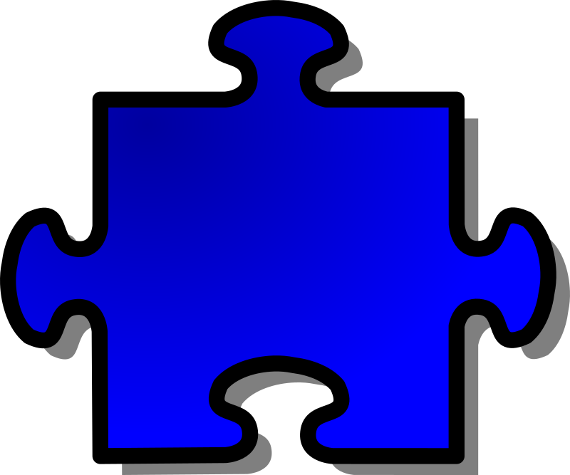 Blue Jigsaw piece 08