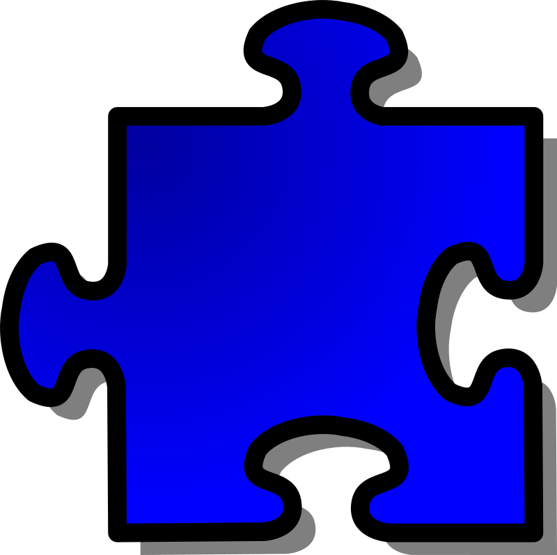 Blue Jigsaw piece 12