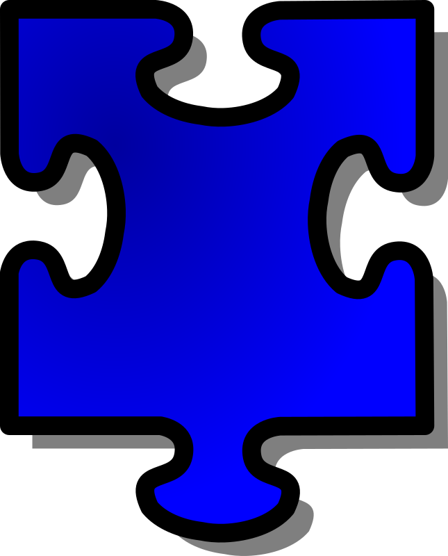 Blue Jigsaw piece 15