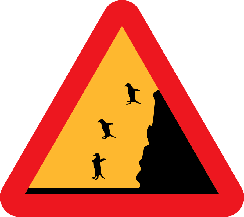 Warning falling penguins