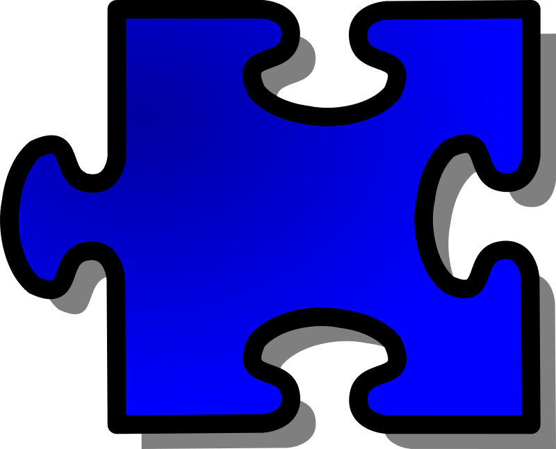 Blue Jigsaw piece 16