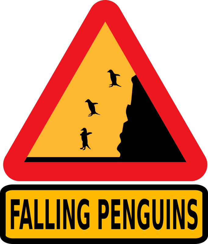 Warning falling penguins