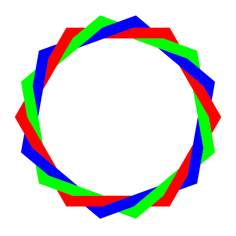 rgb octodecagram