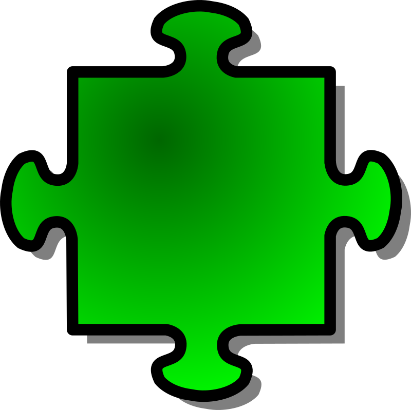 Green Jigsaw piece 04