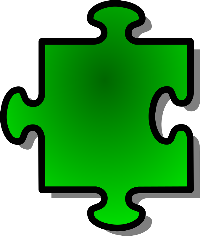 Green Jigsaw piece 07