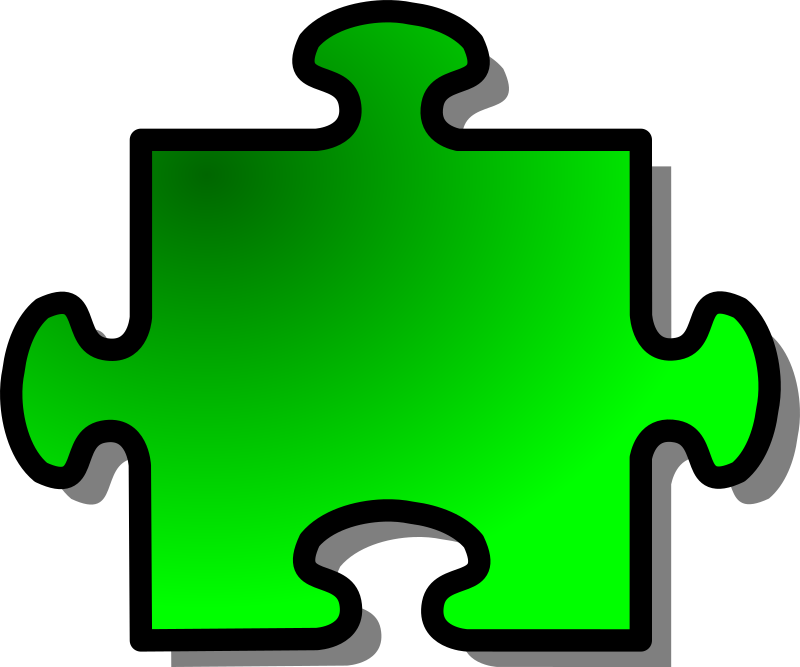 Green Jigsaw piece 08