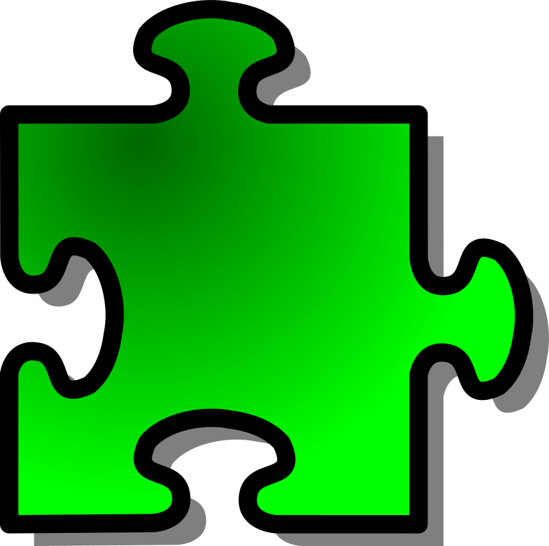 Green Jigsaw piece 09