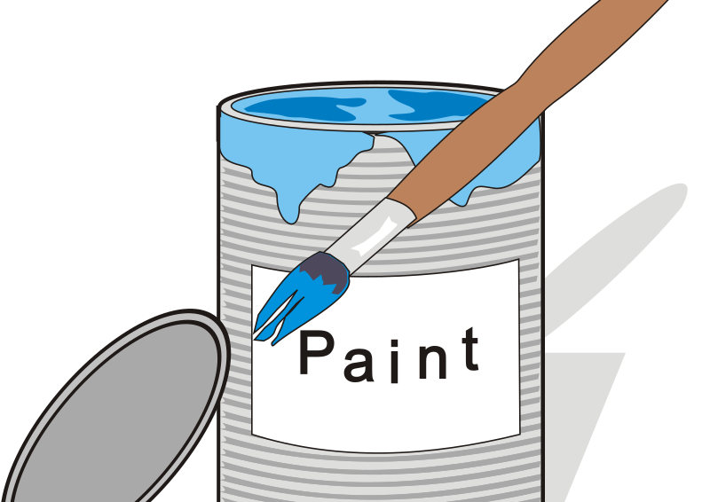 Paint tin can and brush 1