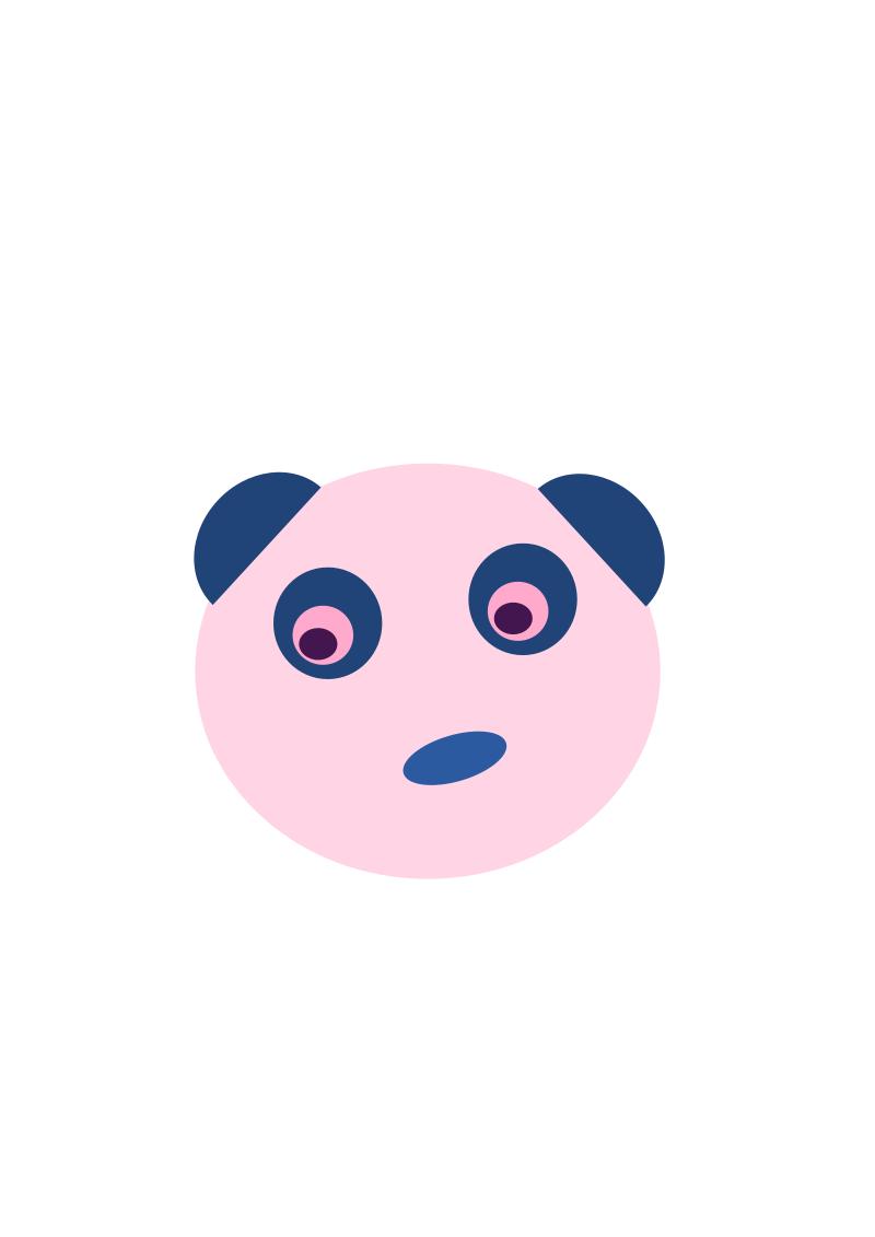 Blue Panda Face