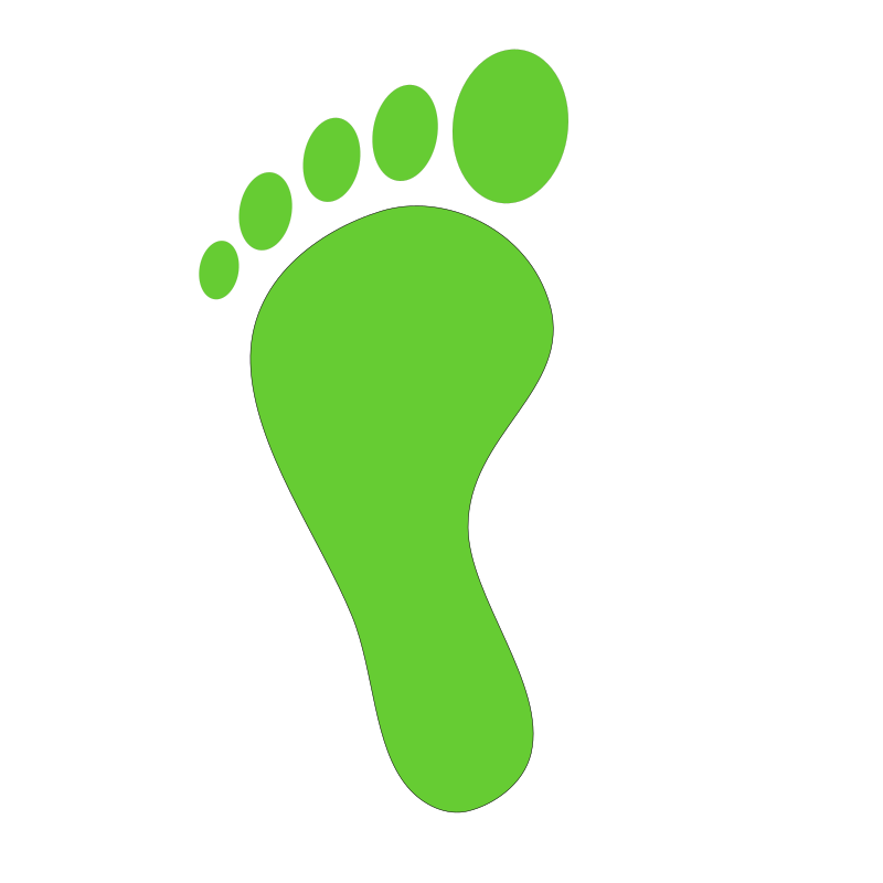 green foot print