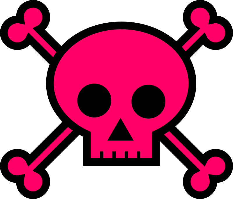 Skull and Crossbones Large Pink