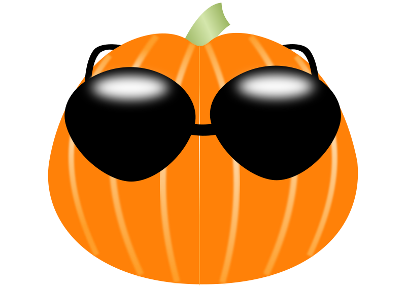 Pumpkin wearing sunglasses