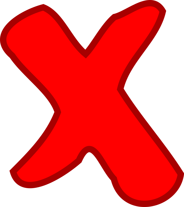 red not OK / failure symbol