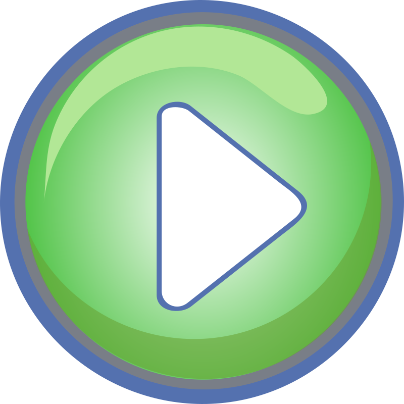 Play Button Green with Blue Border