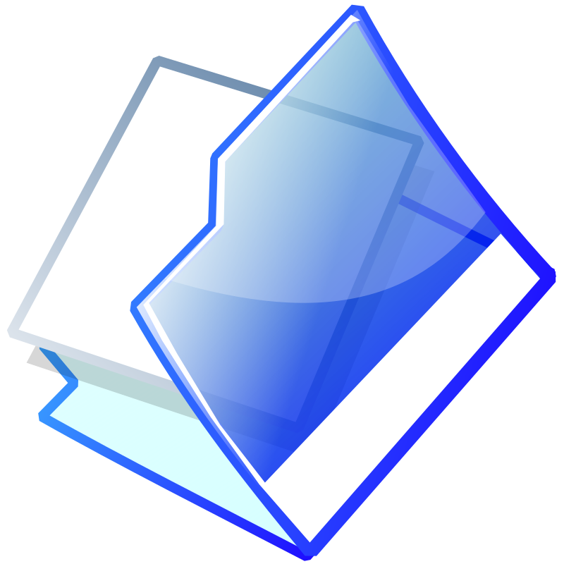 blue open folder icon