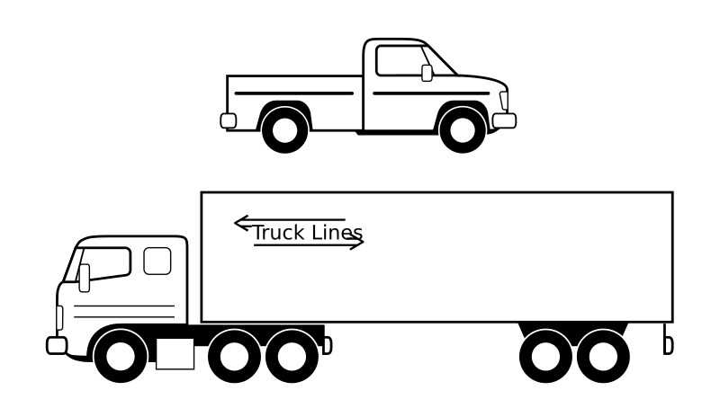 Pickup et camion noirs