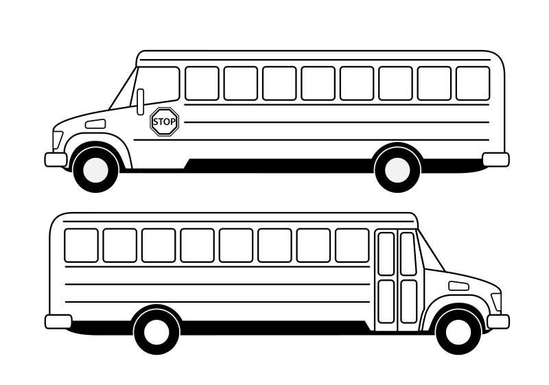 Deux bus scolaires noirs