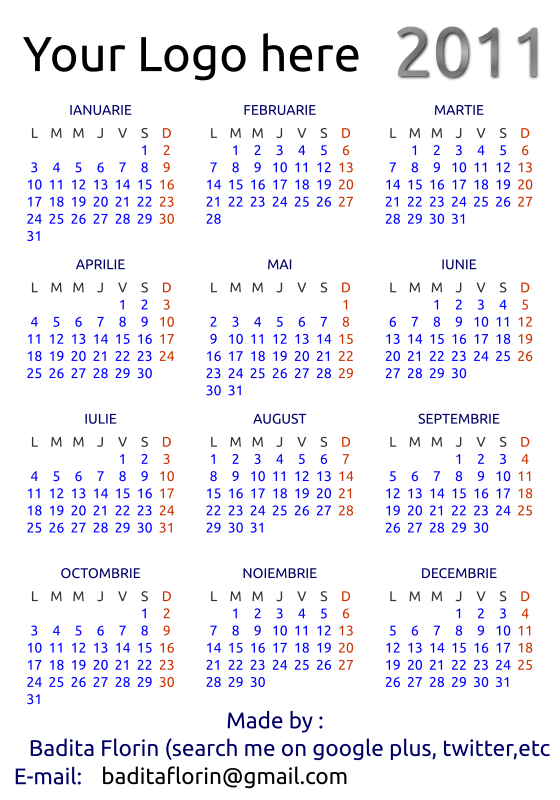 Open Source 2012 pocket calendar