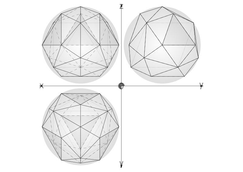 27 construction geodesic spheres recursive from tetrahedron