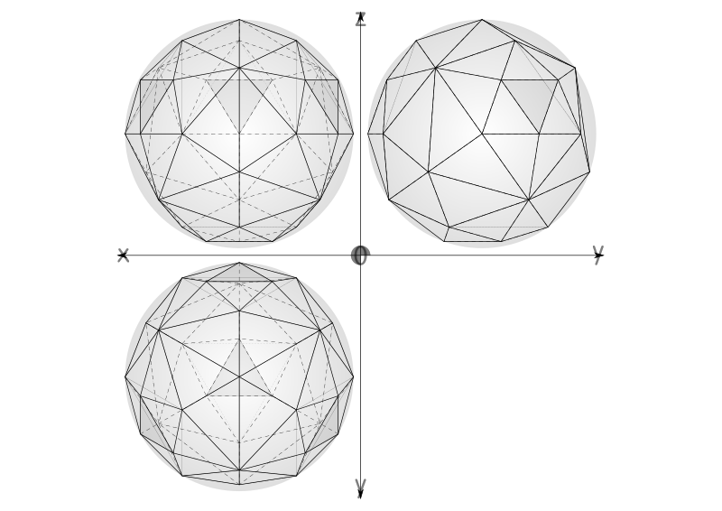 41 construction geodesic spheres recursive from tetrahedron