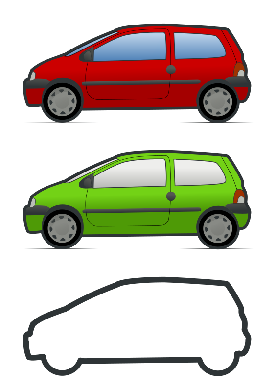 red and green renault twingo