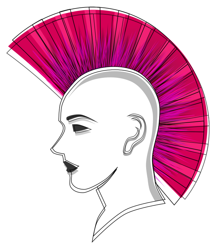 Stylised Punk Pink Mohawk