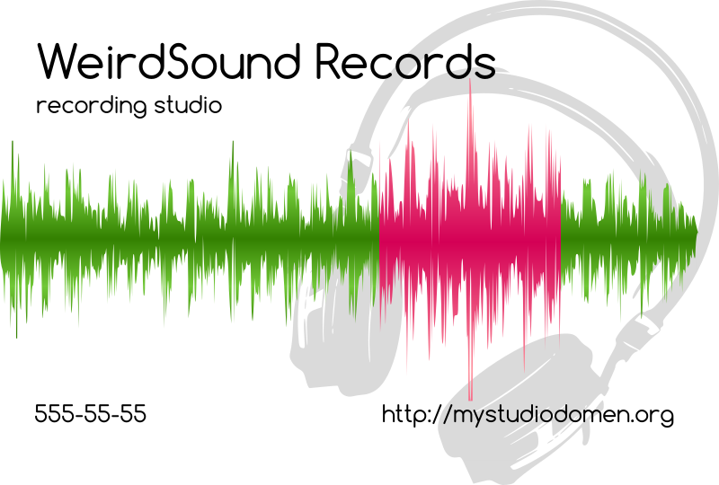 White businesscard for recording studio