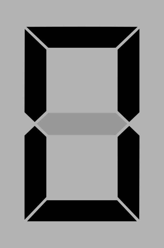 Seven segment display gray 0