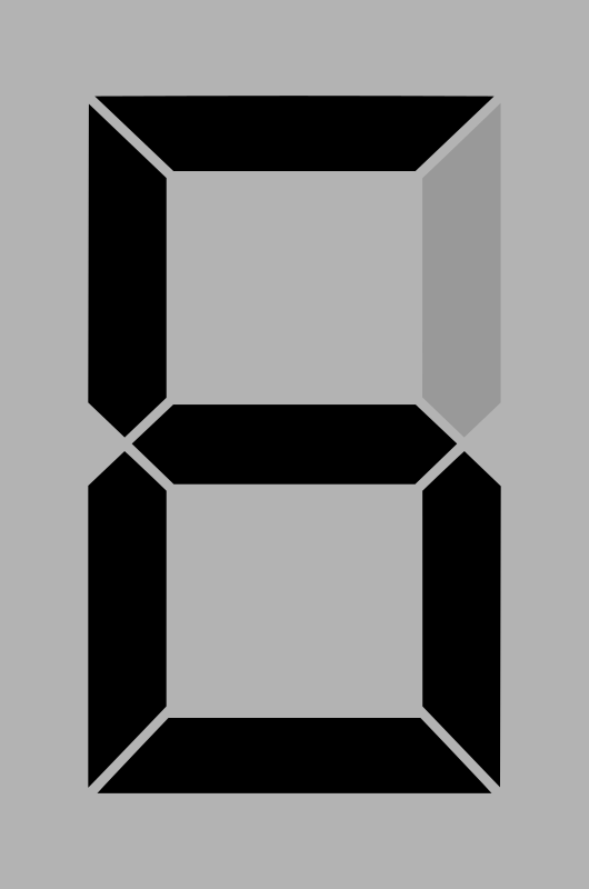 Seven segment display gray 6