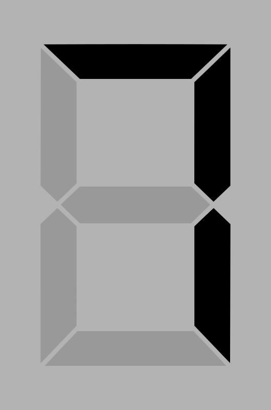 Seven segment display gray 7