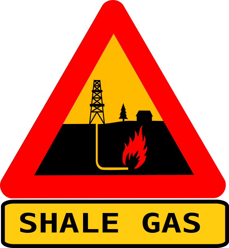 Warning shale gas with text