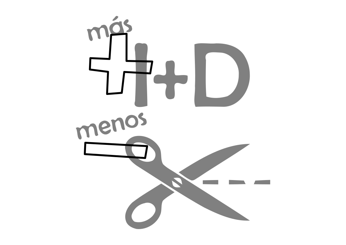 MÃ¡s I+D menos Recortes - Dibujo Gris