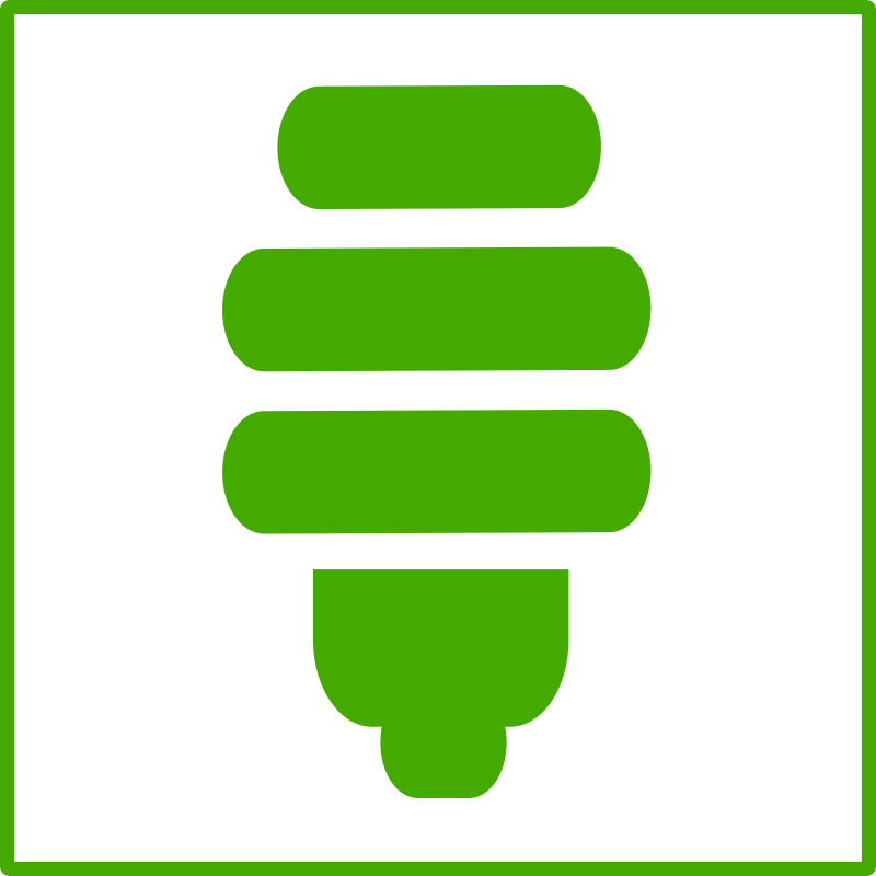 eco green light bulb icon