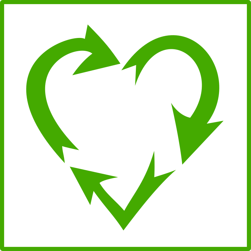 eco green love recycle icon