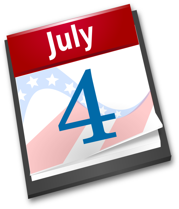 4th July Calendar Openclipart