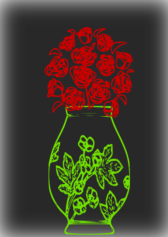 Glowing flower vase