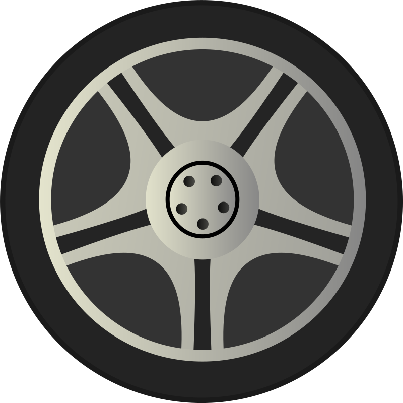 Simple Car Wheel Tire Rims Side View