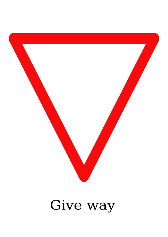 Indian road sign - Give way