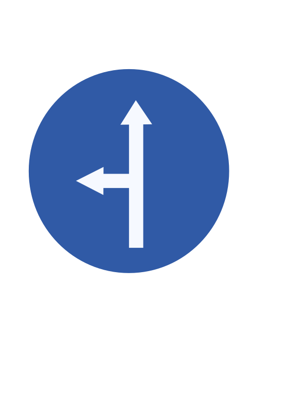 Indian road sign - Ahead or turn left