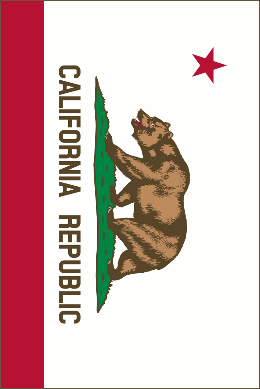 Flag of California (Vertical, thin border)