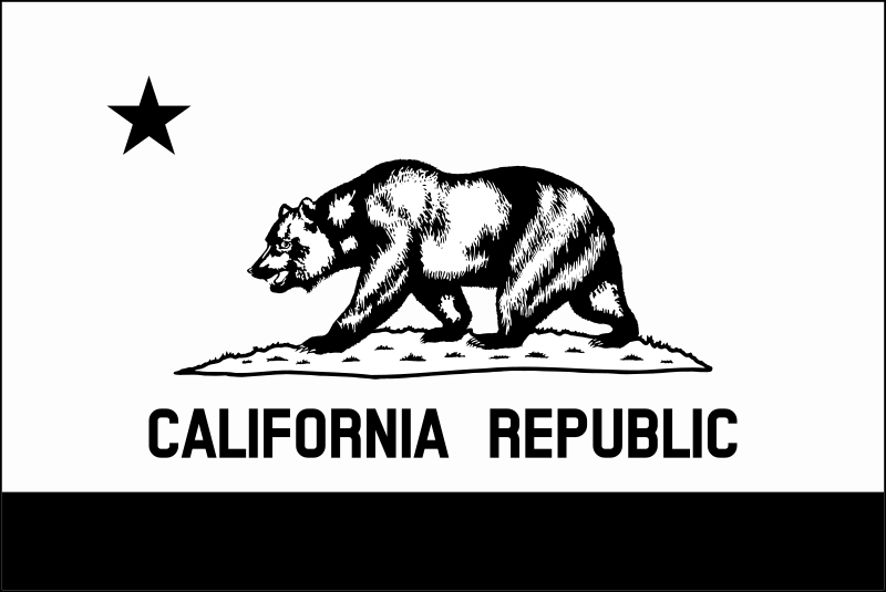 Flag of California (thin border, monochrome) 