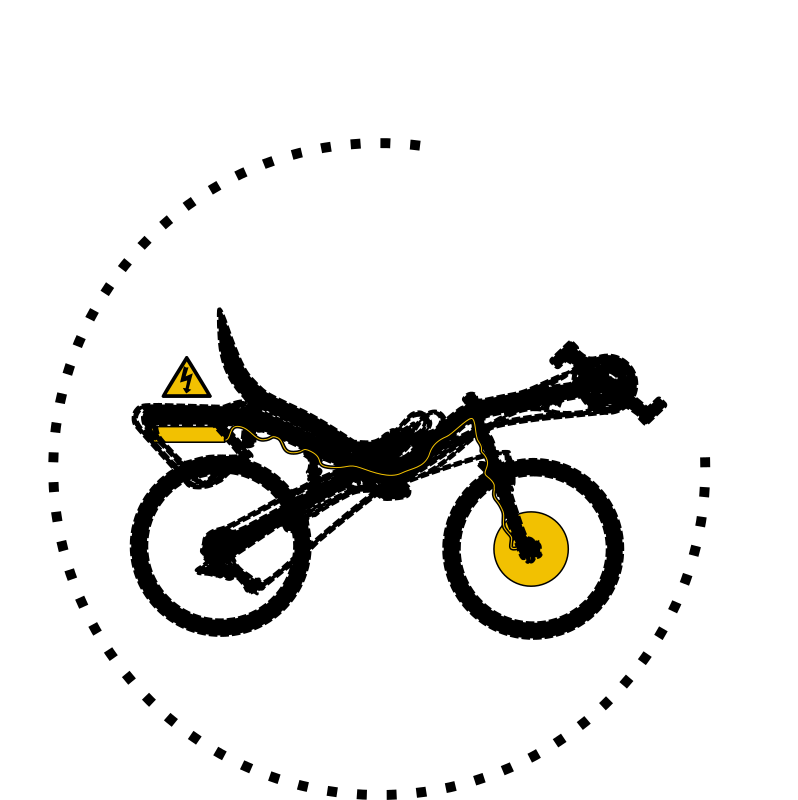 Modern recumbent electric bike silhouette