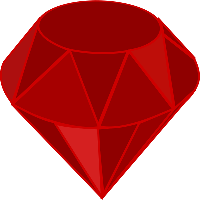 Red ruby, no transparency, no shading, square area