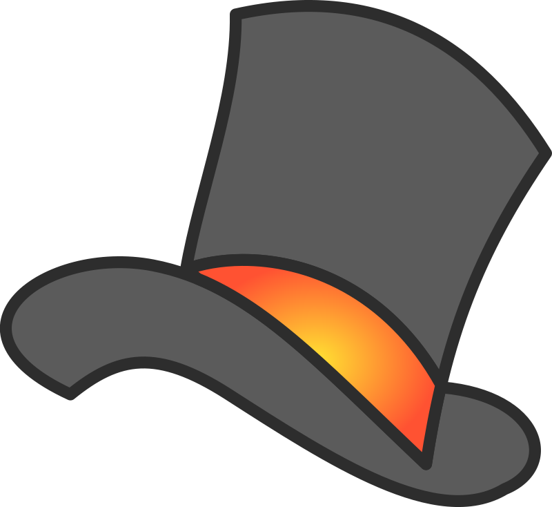 Gray Yellow Orange Top Hat