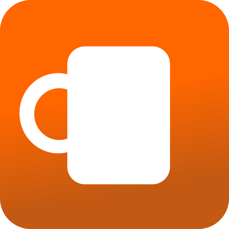 Coffee mug icon - Orange BAckground